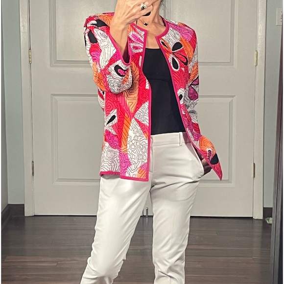 Chico's Jackets & Blazers - Chico's Reversible Heritage Quilted Open Front
Jacket/Cardigan